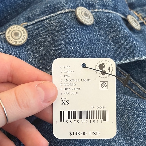 NWT free  people strapless jean romper - Picture 3 of 7